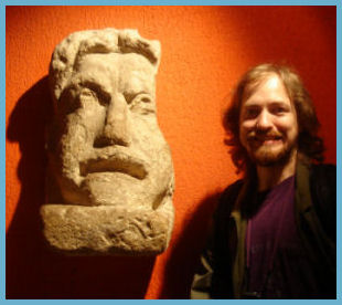 Serge Mocking a Roman Statue, Roman Baths